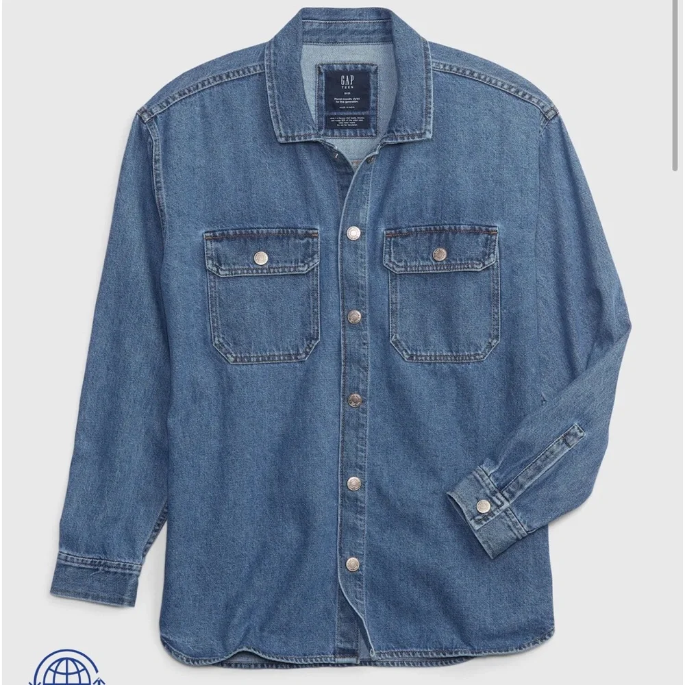 GAP Blue Denim Overshirt / Shacket - Light & Medium Blue